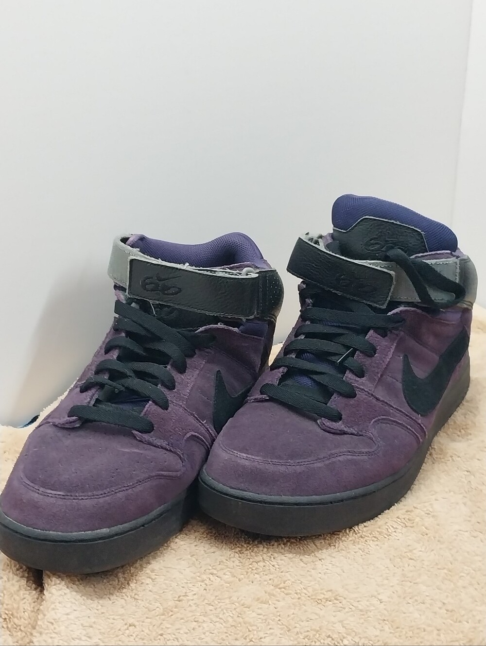Nike Purple and Black High-Top Sneakers